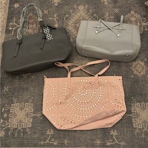 Gray and Pink Tote Trio